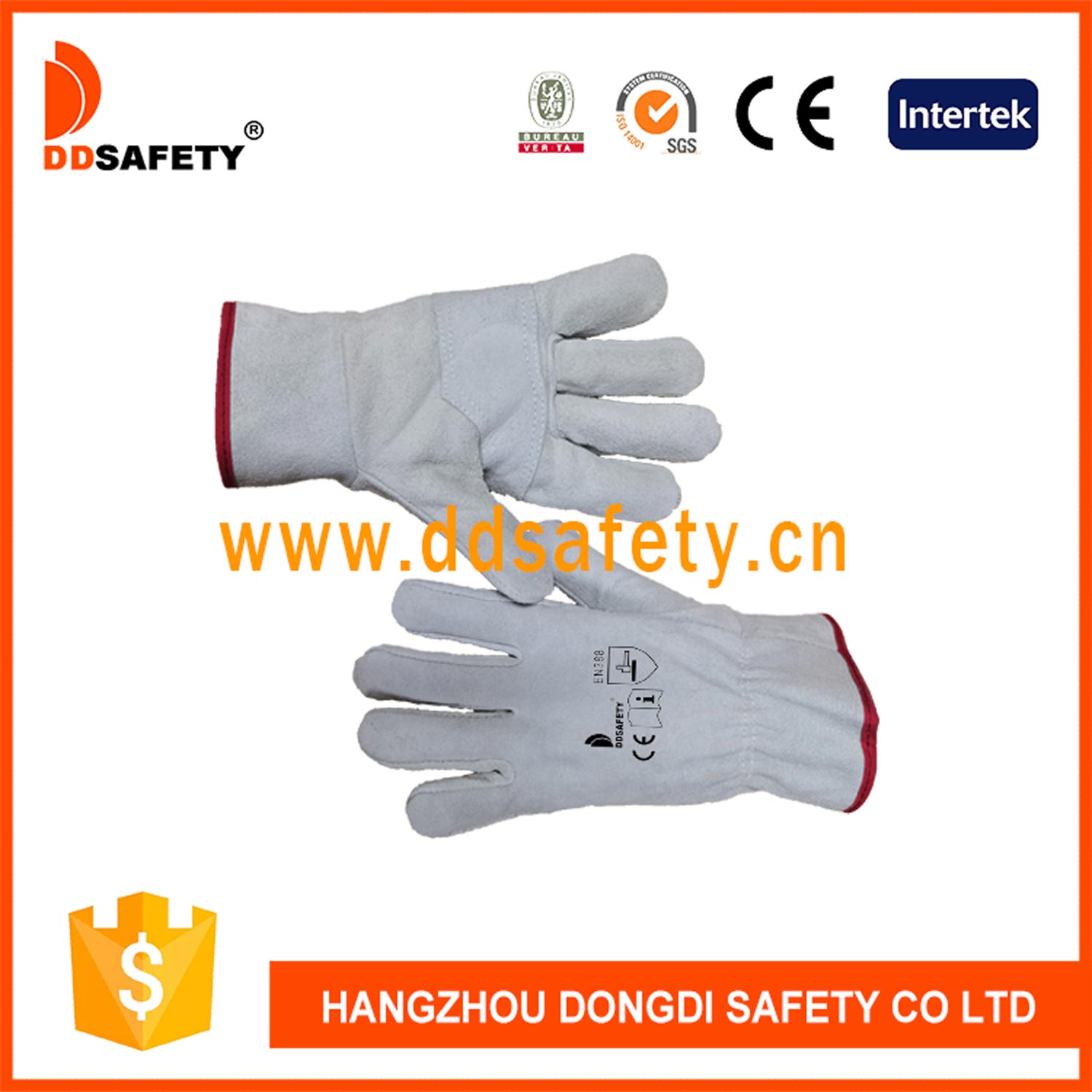 Cow split leather glove-DLD414 Cow split leather glove-DLD414